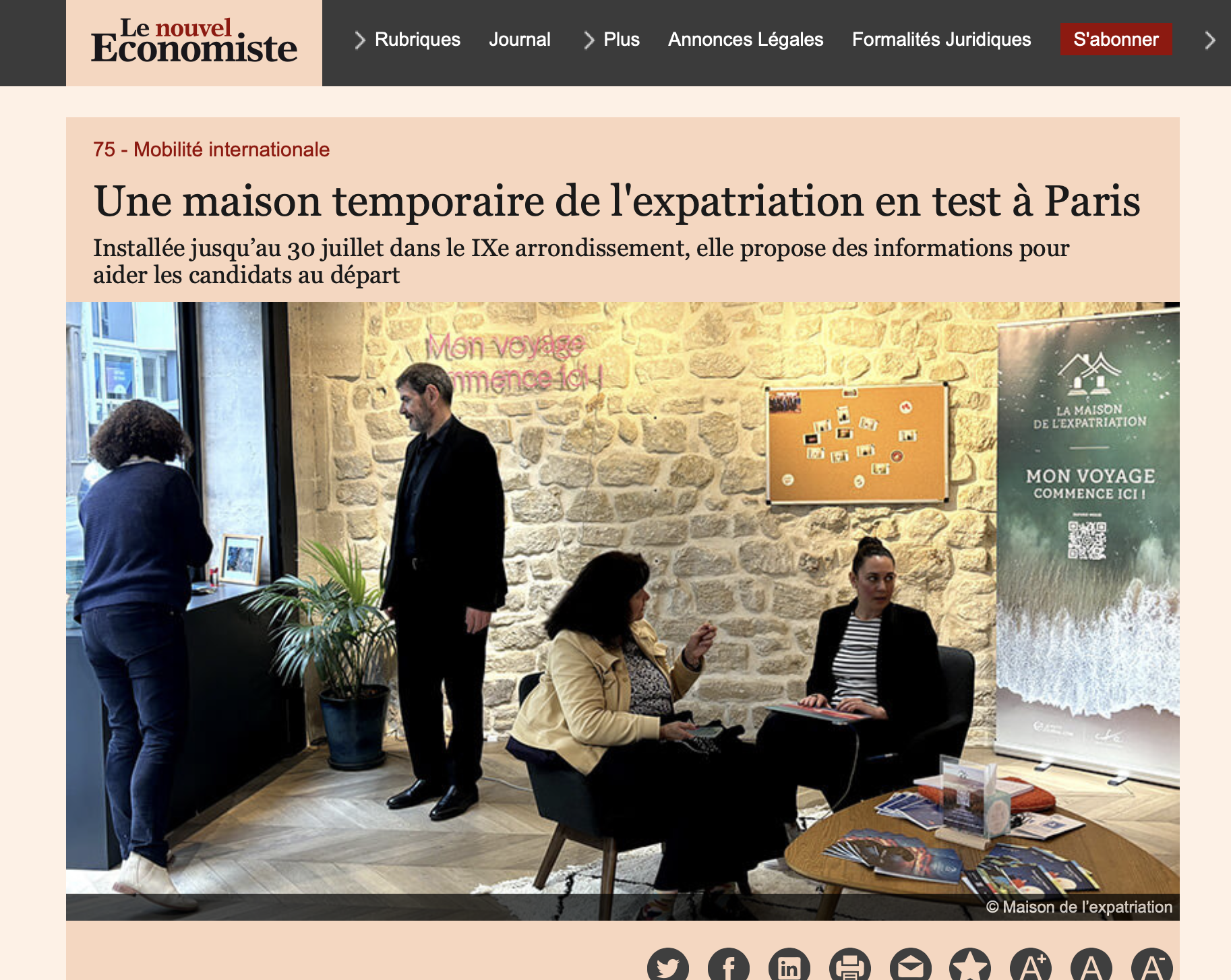 nouvel économiste maison de l'expatriation