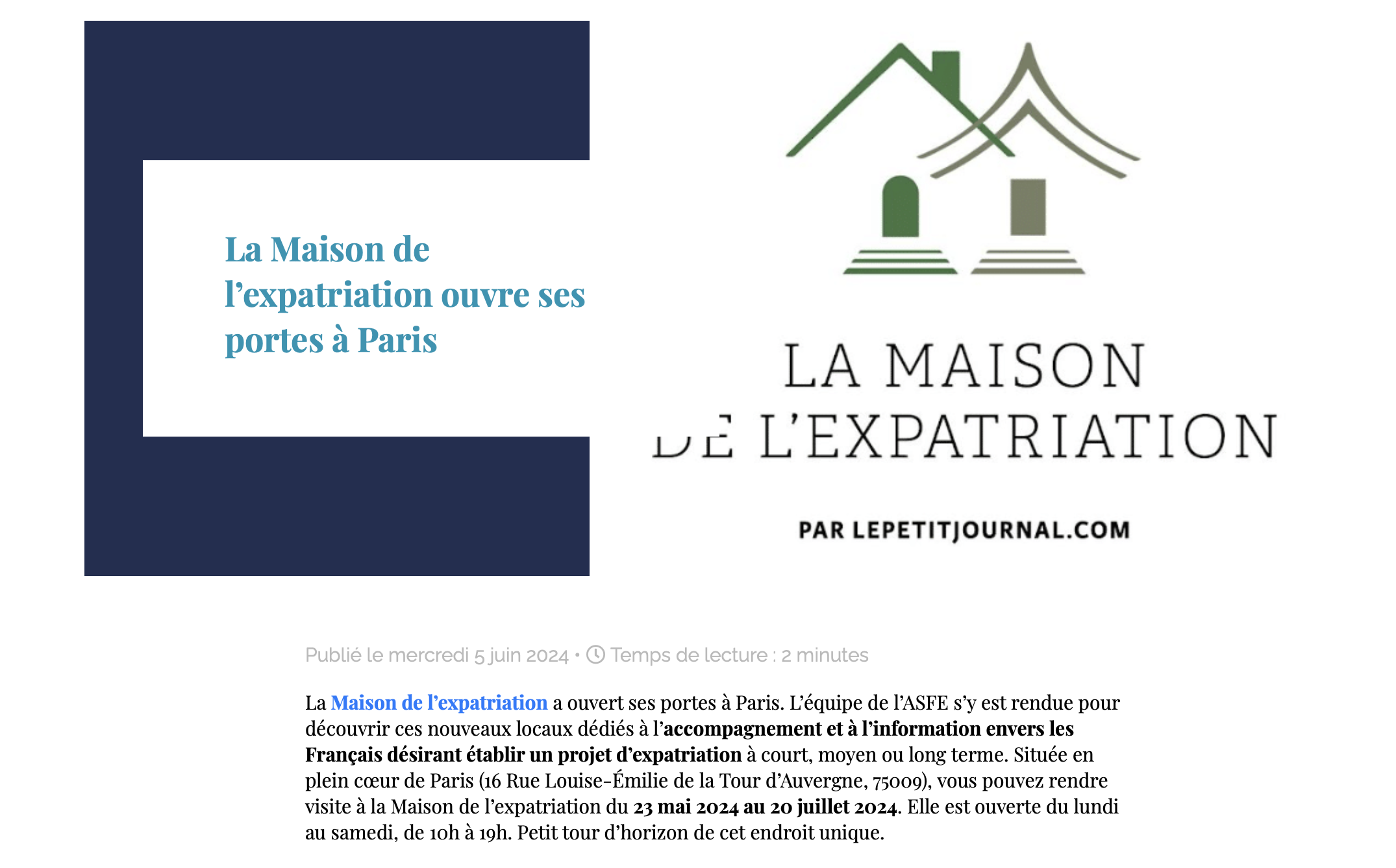 ASFE maison de l'expatriation